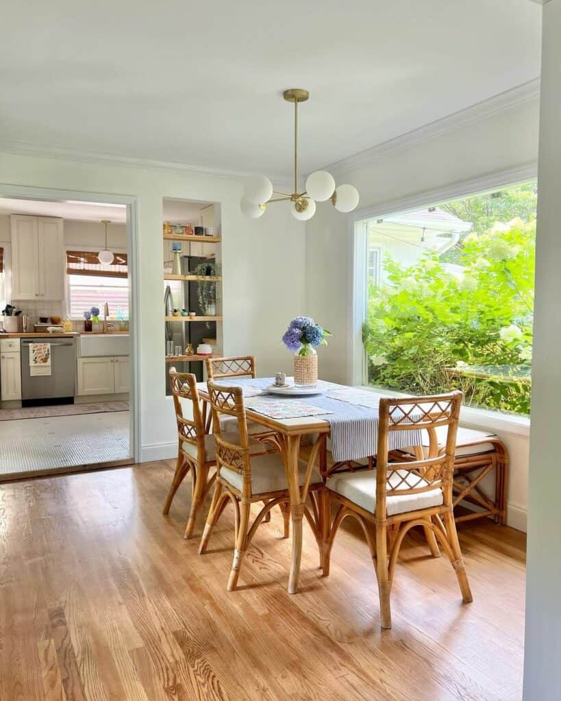 Rattan Dining Set With a Bench