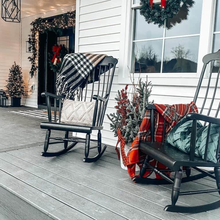 Red and Green Holiday Porch Décor
