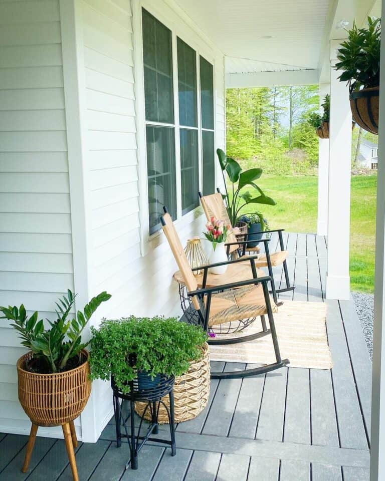 Relaxing Porch With Rattan Furniture