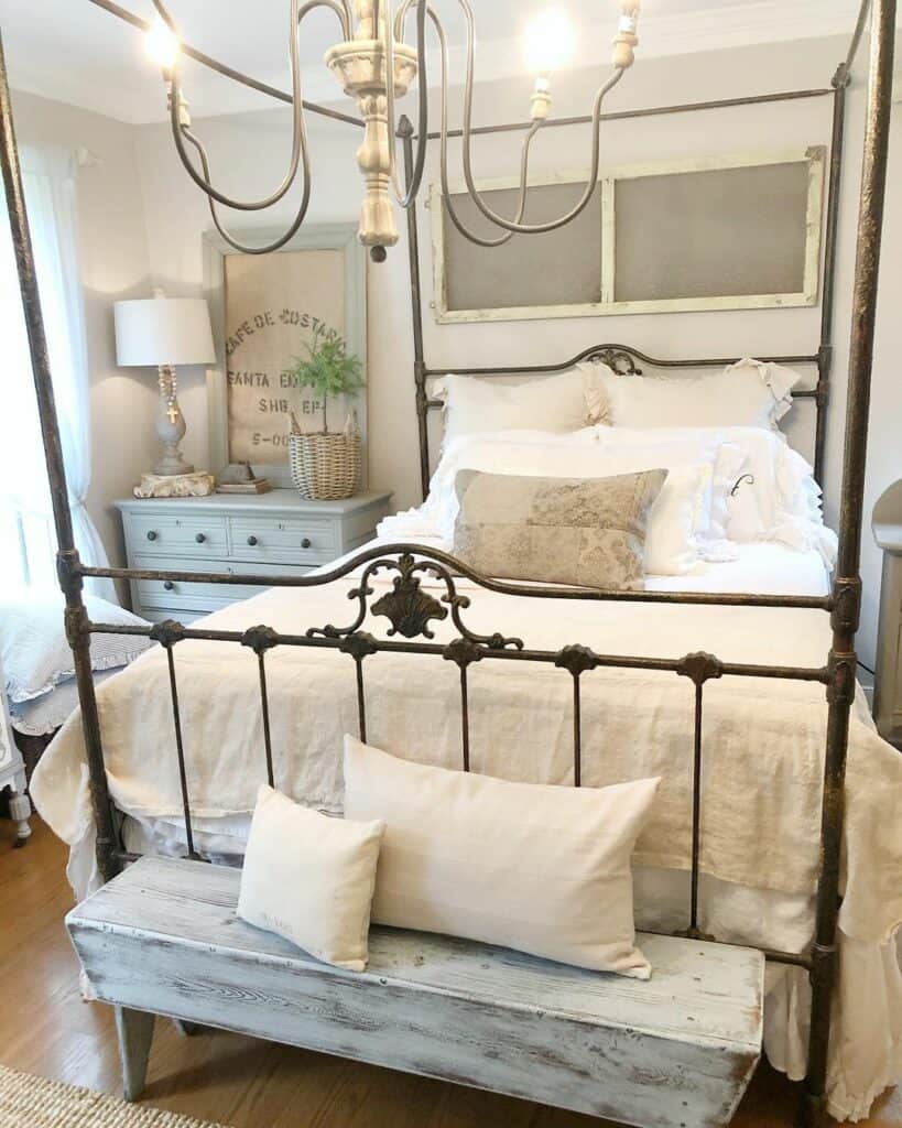 Rustic Bronze Canopy Bed Frame
