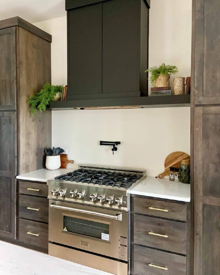 Rustic Kitchen With Wooden Cabinets