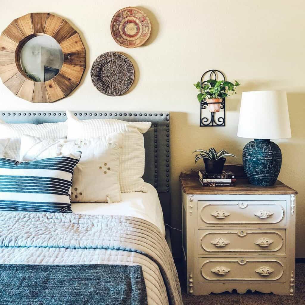 Rustic Nightstand With Simple Accessories
