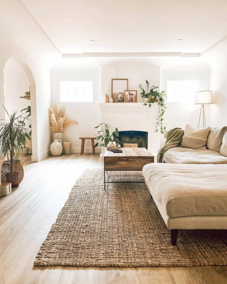 Scandinavian Living Room With Natural Accents