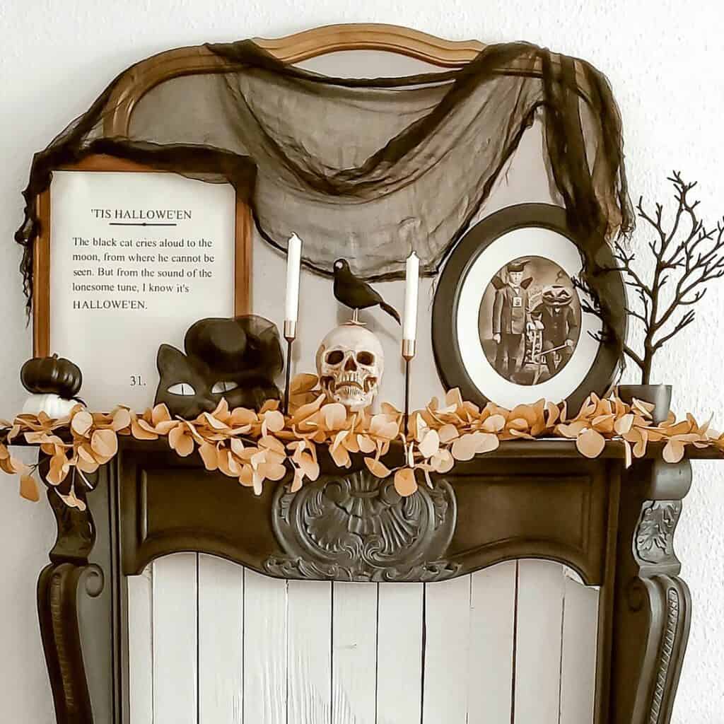 Skeleton’s Salon On Faux Mantel