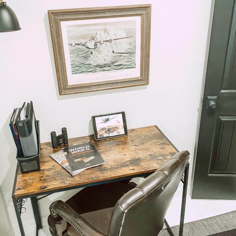 Stained Wood Desk for Teenage Boy