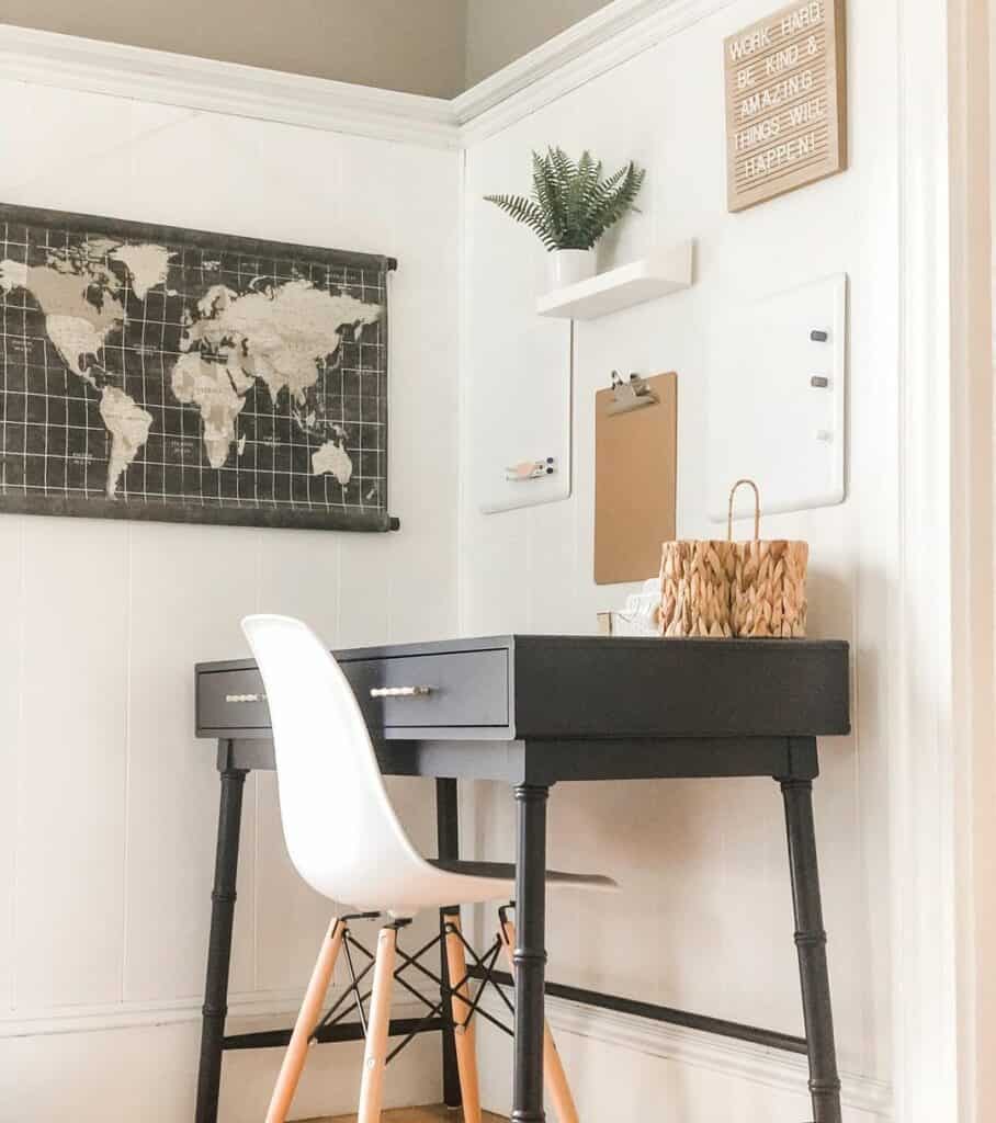 Study Nook With Black Desk Table