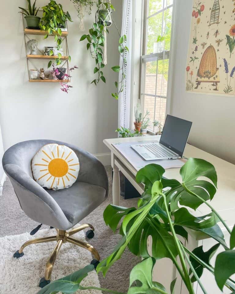 Study Room With Greenery Décor