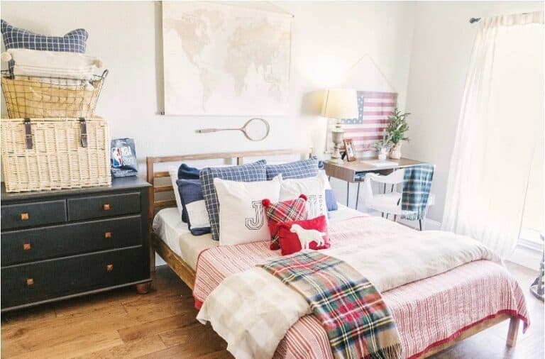 Teenage Boy Bedroom With Black Dresser