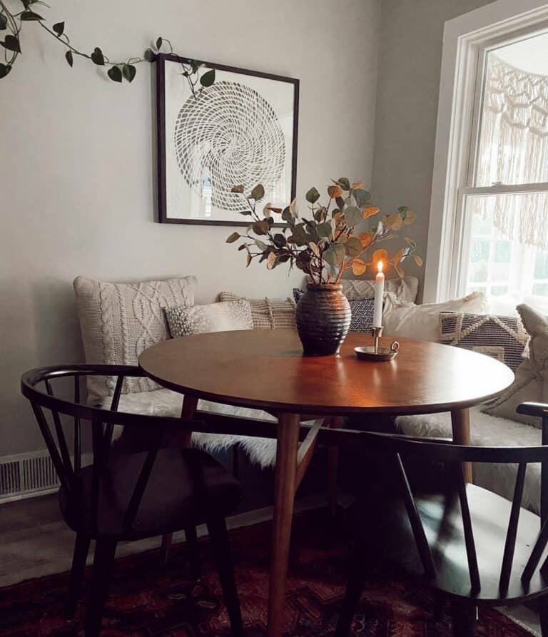 Textured Pillows Surround a Classic Table