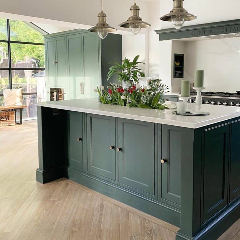 Timeless Kitchen With Green Cabinets