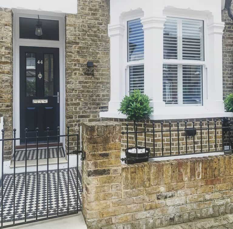 Victorian Porch With Black Door