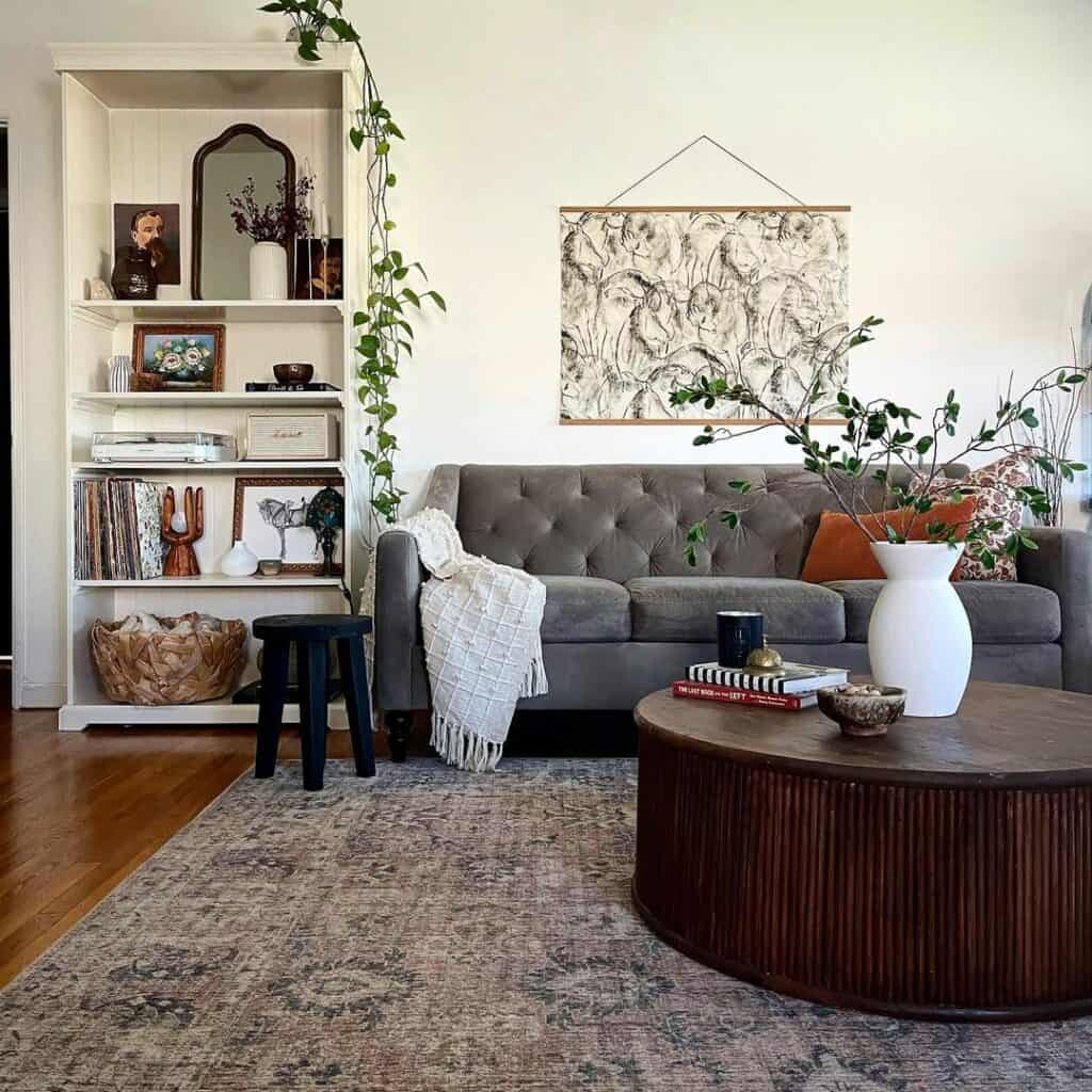 Vines Flow Down a Bookcase