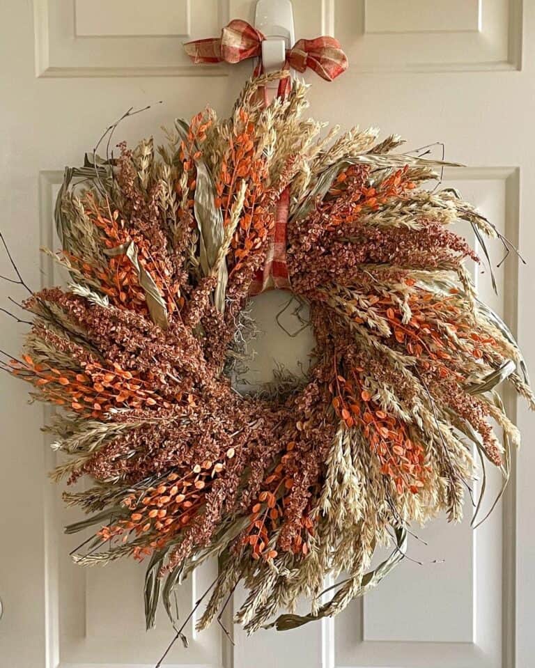 White Door With Fall Harvest Wreath