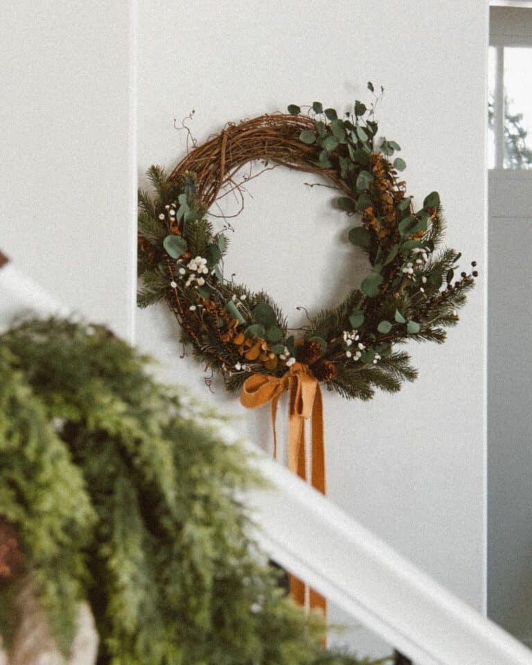 White Entryway With Christmas Wreath
