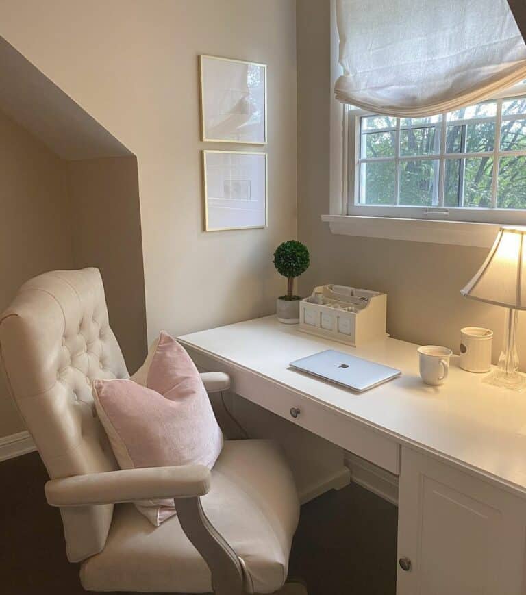 White Small Home Office Ideas