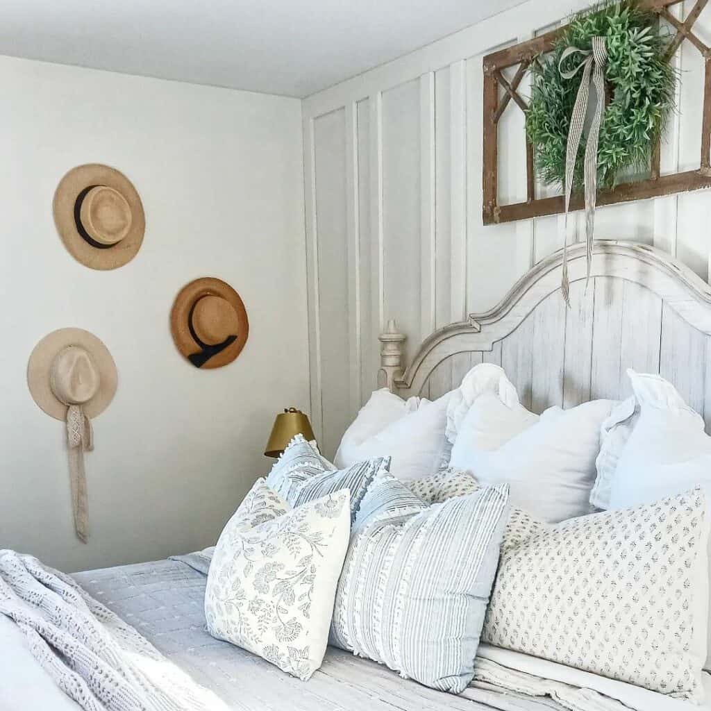 White Wood Farmhouse Bed
