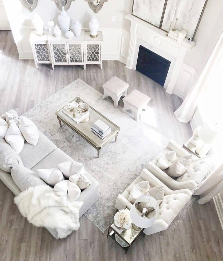 White and Gray Living Room With Perfect Details