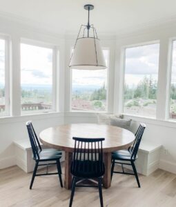 Windsor Chairs Provide Contrast to White Walls