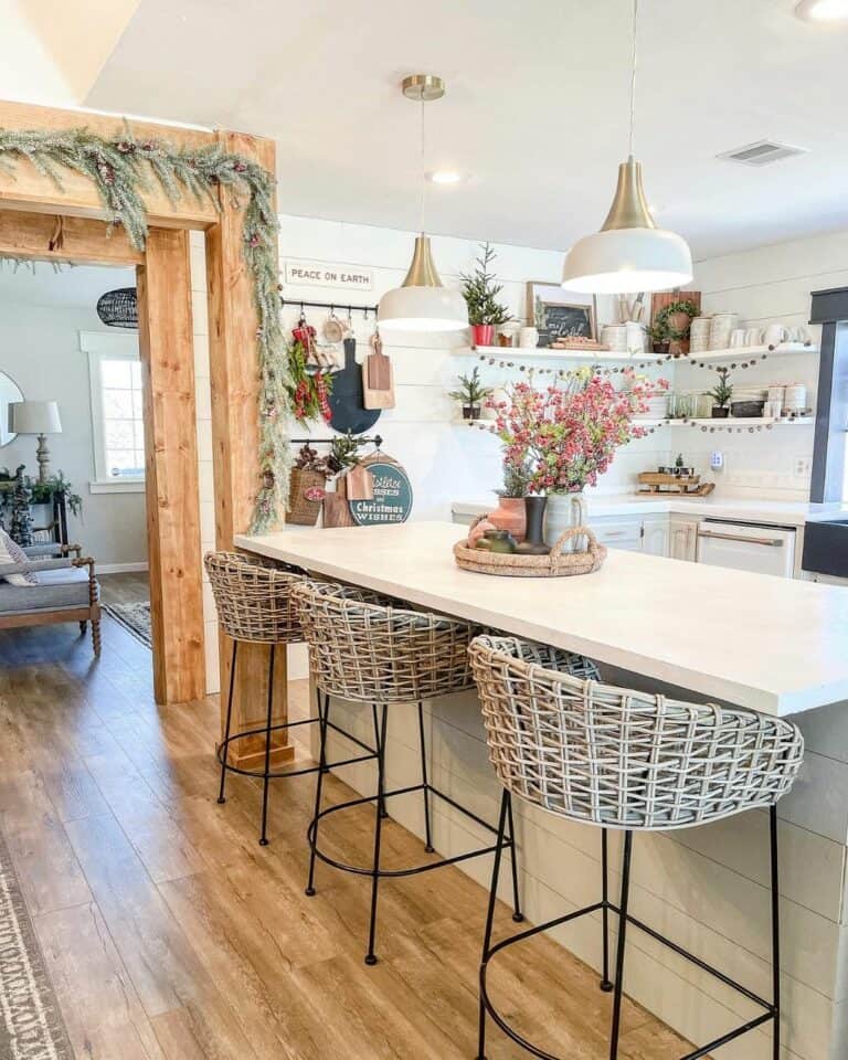 Wood Frame Around Kitchen Entrance