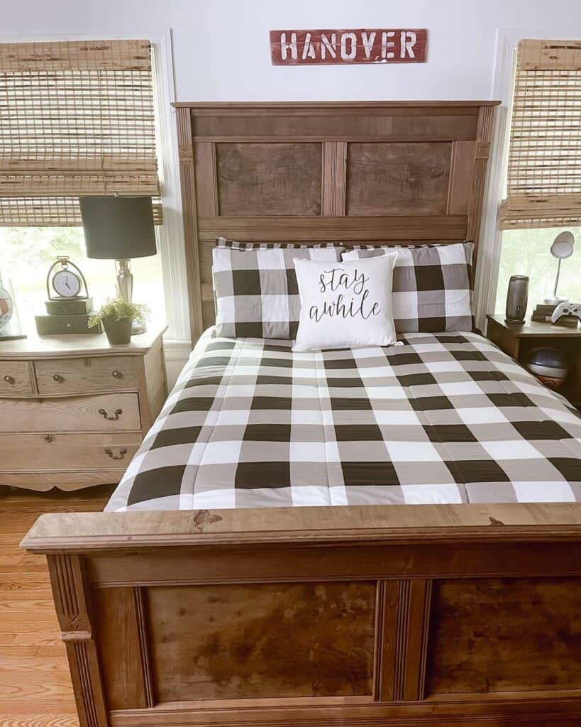 Wooden Farmhouse Bed for Teenage Guy