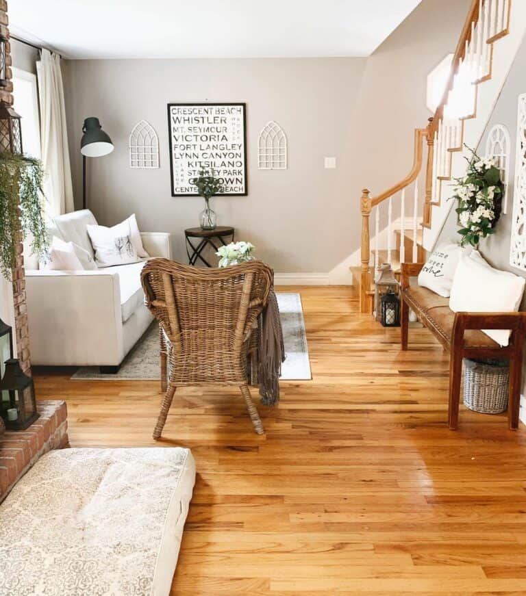 Wooden Floors and Greige Walls