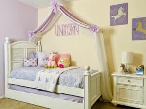 Yellow and Purple Details in Unicorn-themed Bedroom