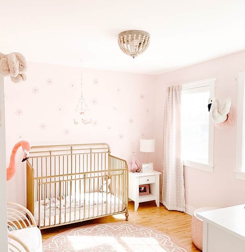 Adorable Pink Nursery With Animal Toys