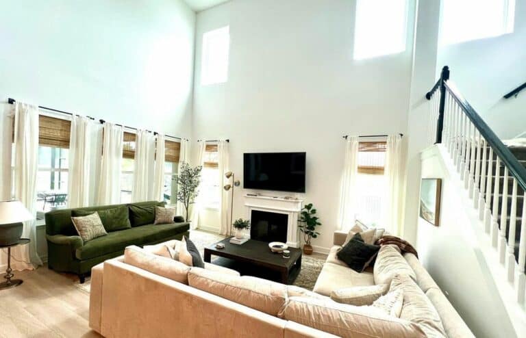 Airy White Farmhouse Living Room