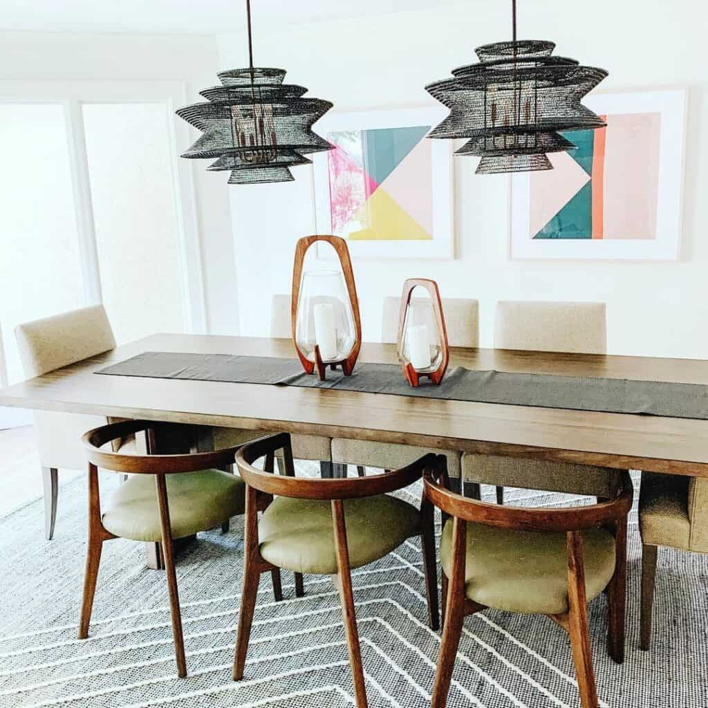 Angular Black Dining Room Chandeliers