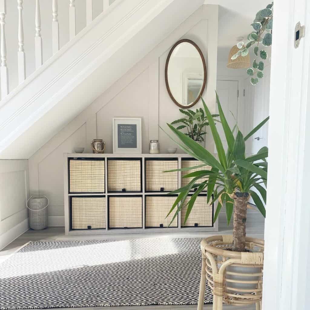 Attractive Storage Cubbies in a Hallway