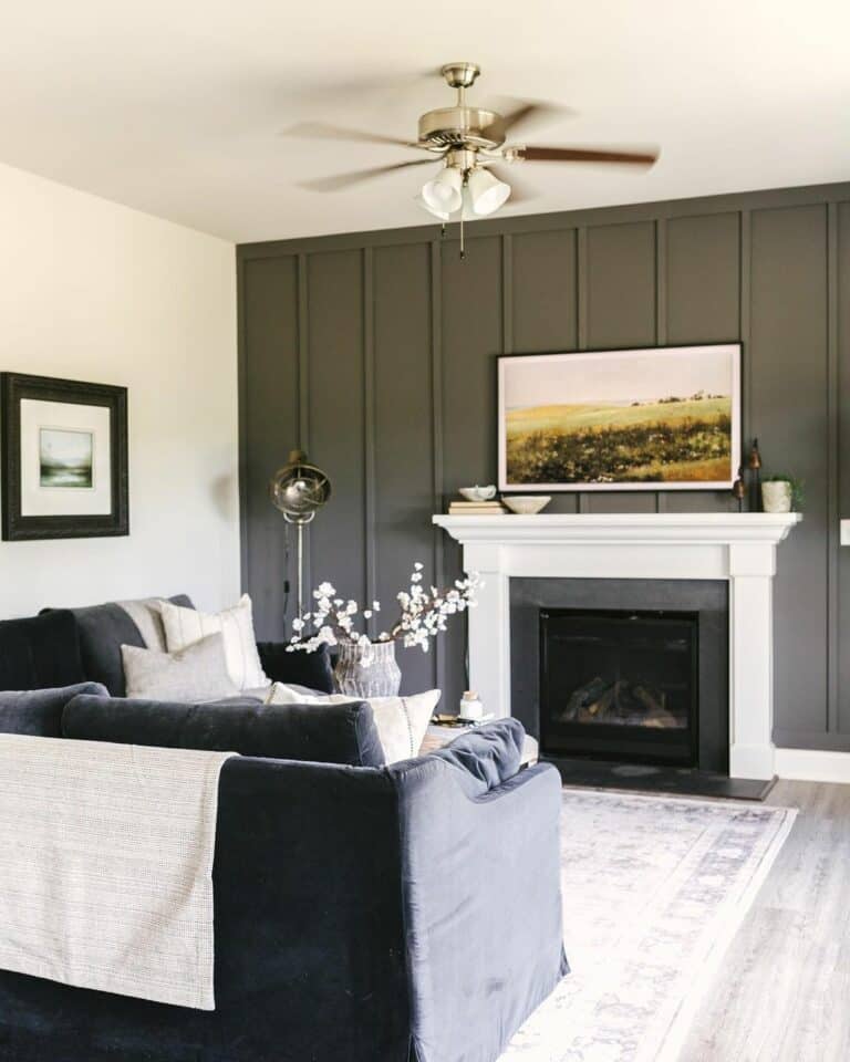 Board and Batten Steel Gray Accent Wall