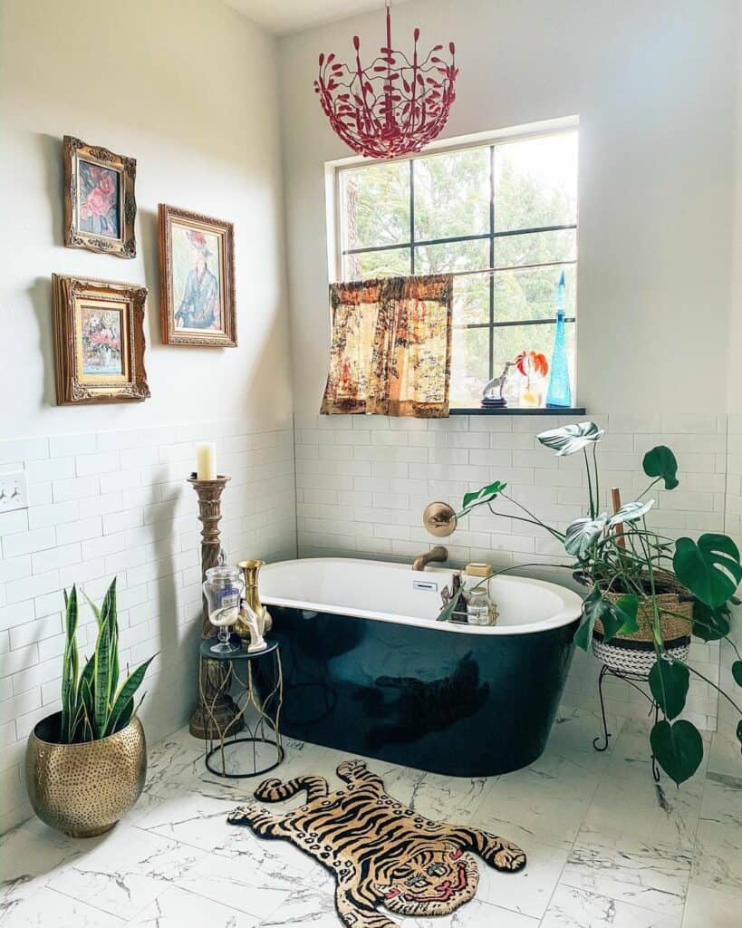 Bohemian Accents for a Spa-like Bathroom