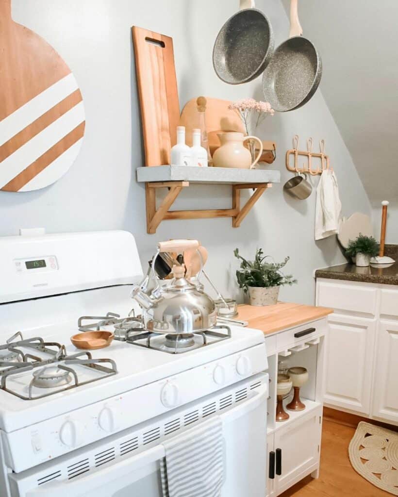 Boho Chic Display Above the Stove