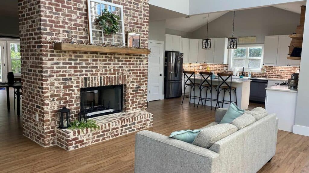Brick Fireplace Wall Used as a Partition