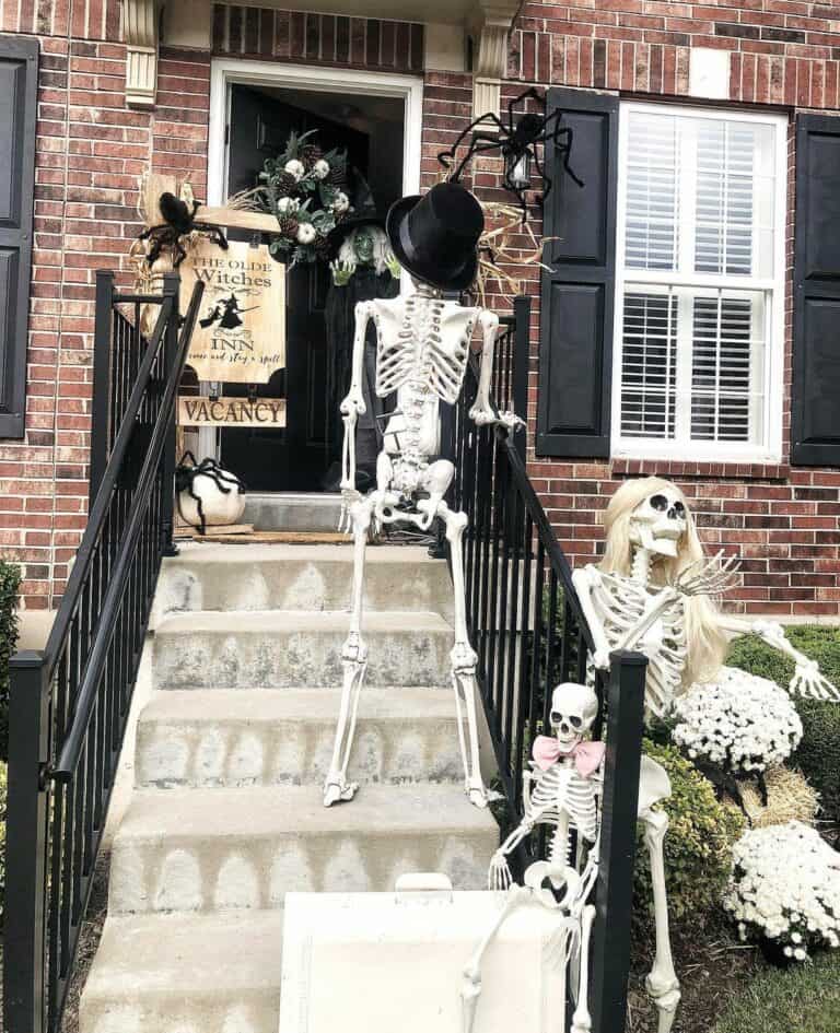 Brick Home With Skeleton DÃ©cor