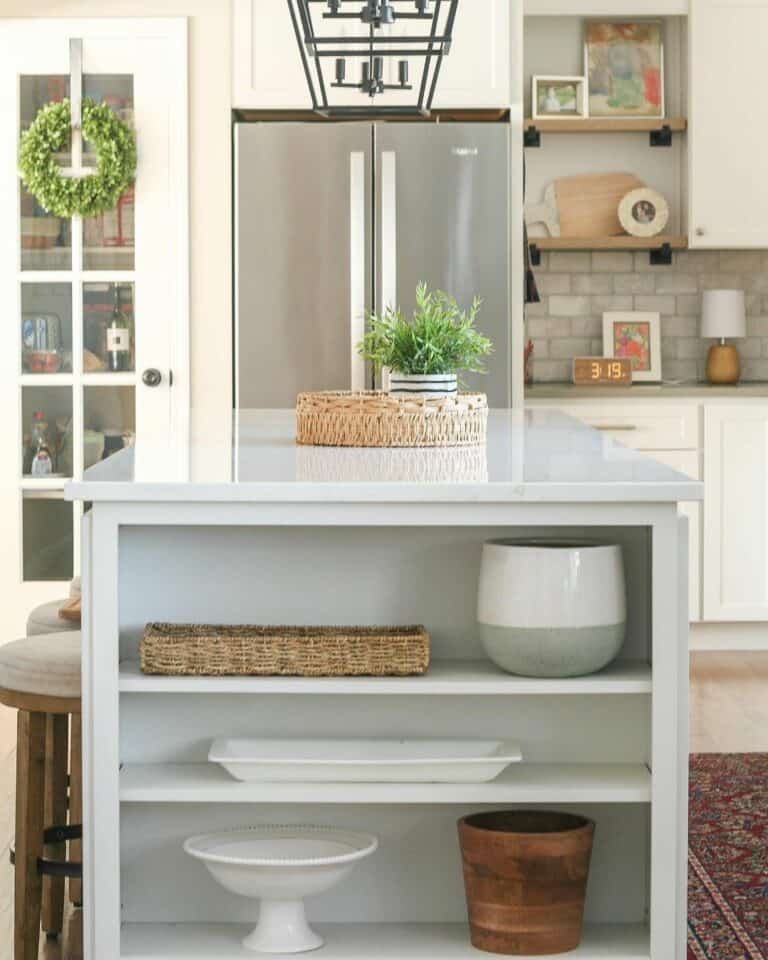 Built-in Kitchen Island Storage Shelves