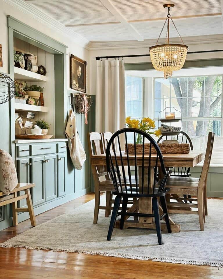 Cabinet Shelves Painted a Beautiful Blue