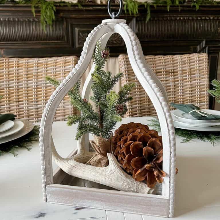 Caged Winter Table Centerpiece