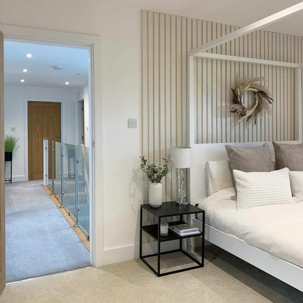 Canopy Bed Before a Paneled Wall