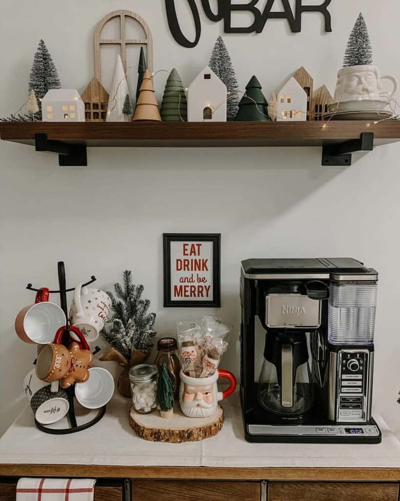 Christmas Village Ideas With Coffee Bar