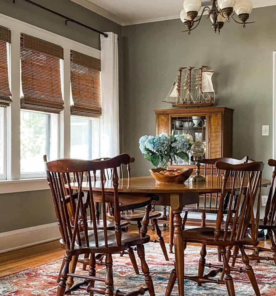 Classic Design in a Green Dining Room