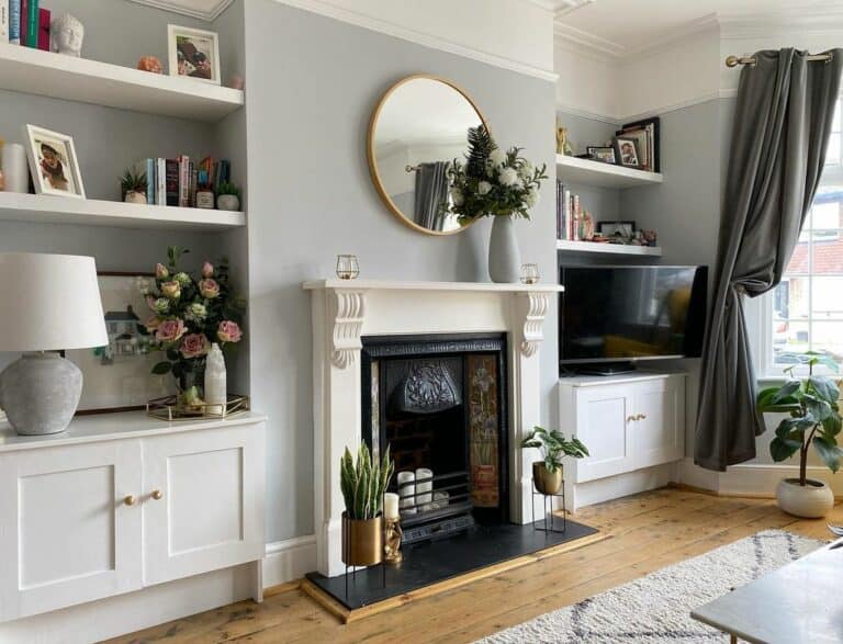 Classic Living Room in Gray and White