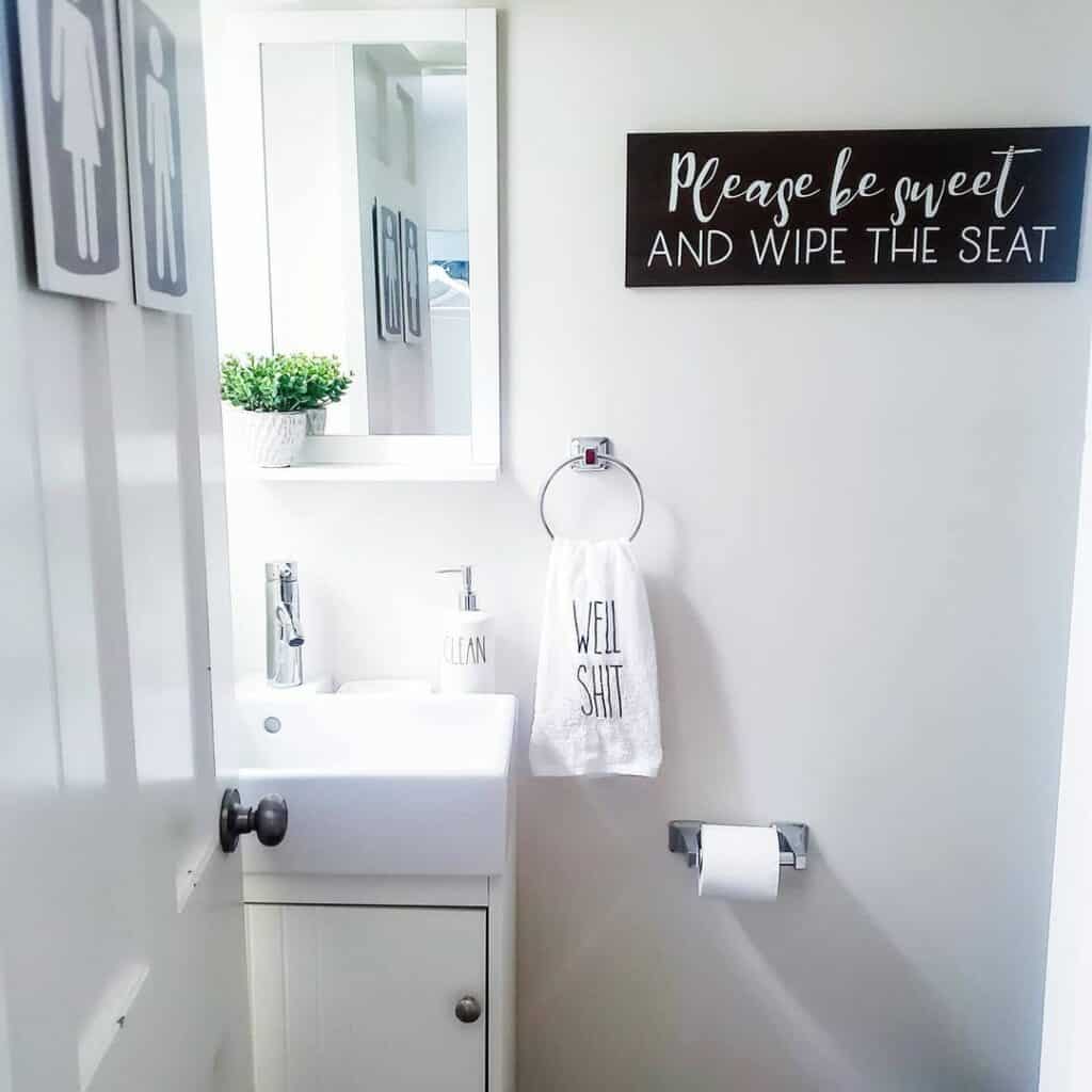 Clean and Classy Powder Room