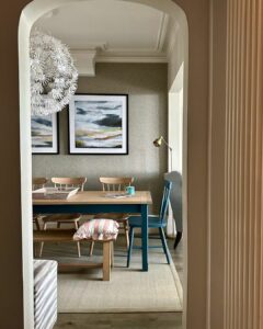 Coastal Dining Room Wallpaper Accent Wall