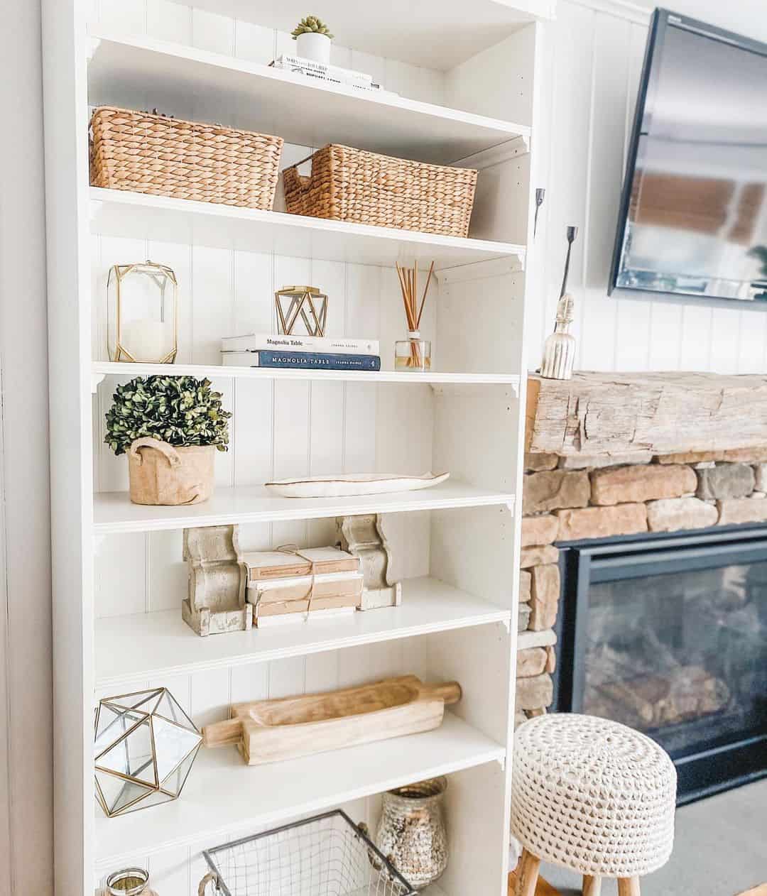 Coastal Modern Living Room With Vertical Shiplap Fireplace Soul & Lane