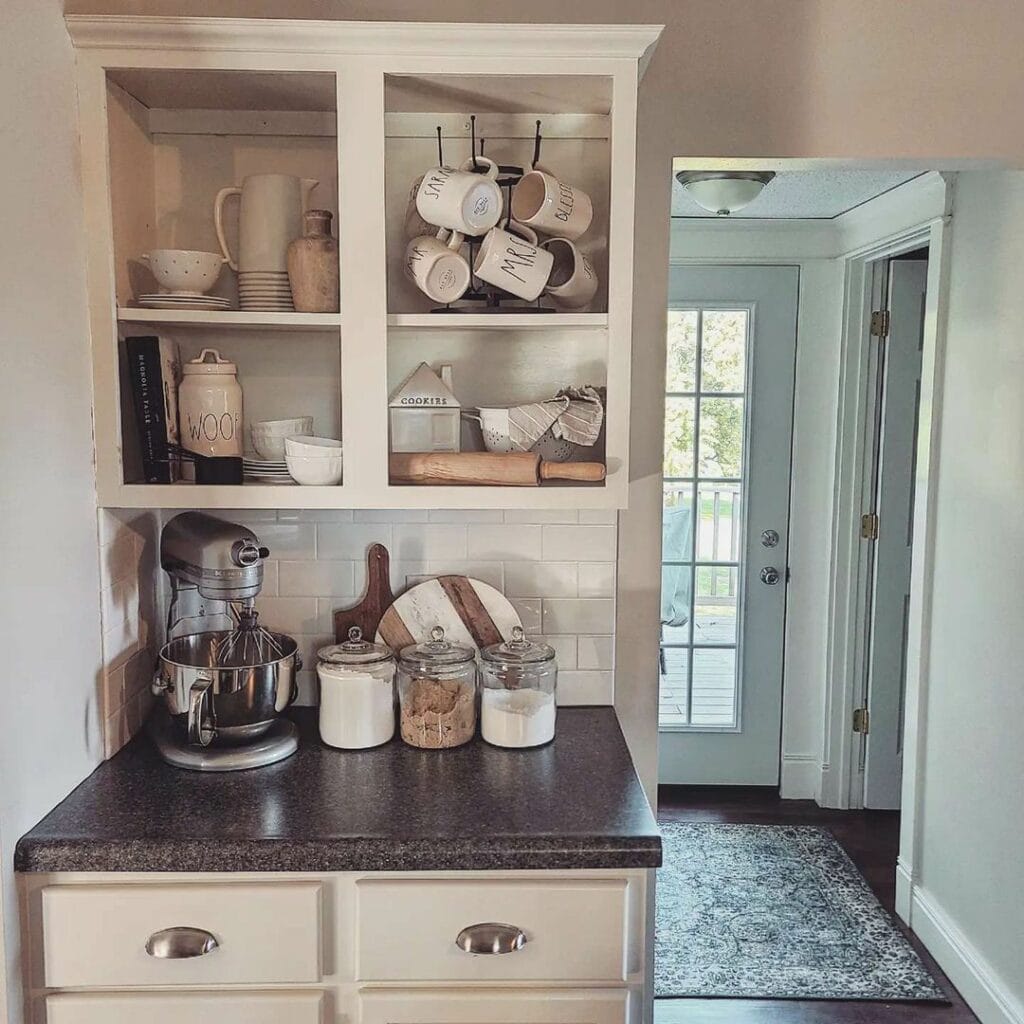 Coffee Bar With Black Marble Cabinet