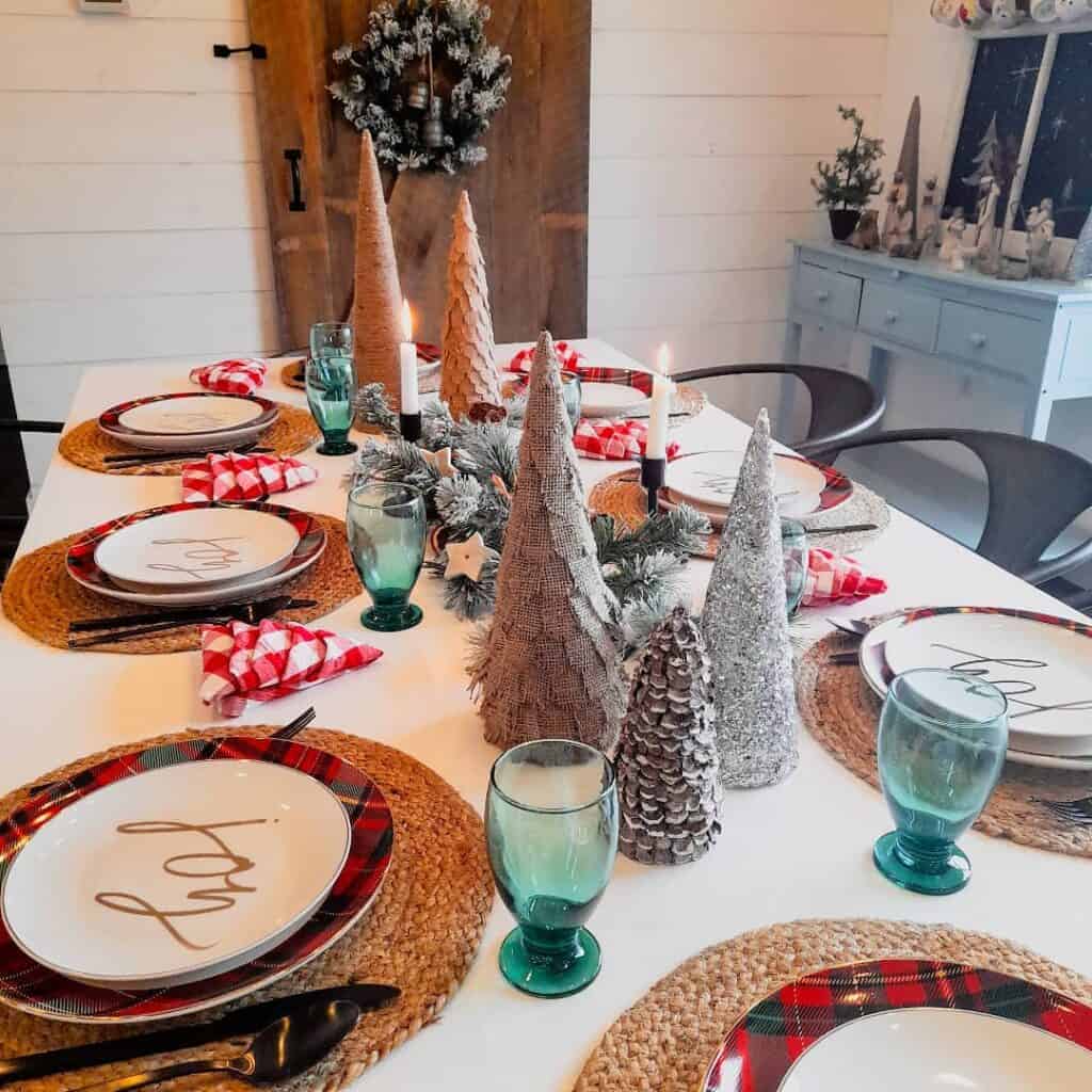 Colorful Christmas-themed Tablescape