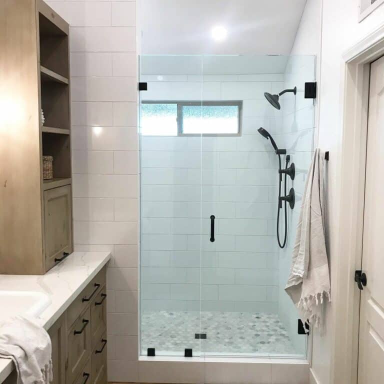 Countertop Shelves and Black Hardware