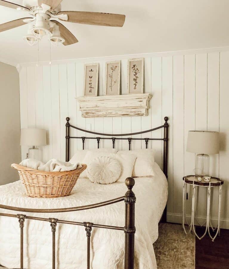 Cozy Rustic Bedroom With Ceiling Fan