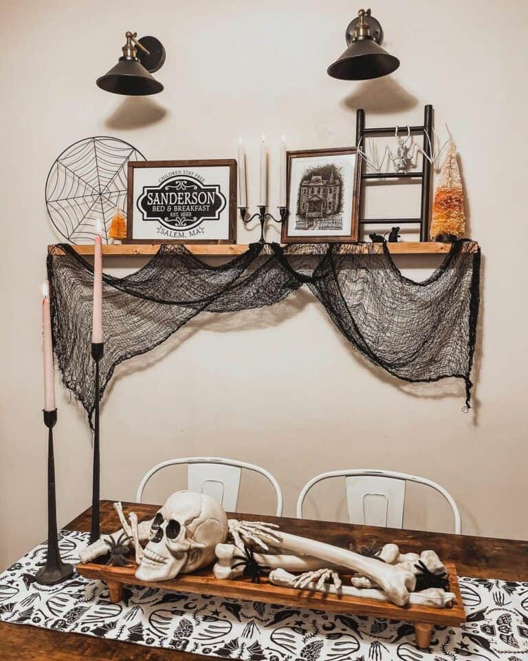 Dining Room with Skeleton Bones